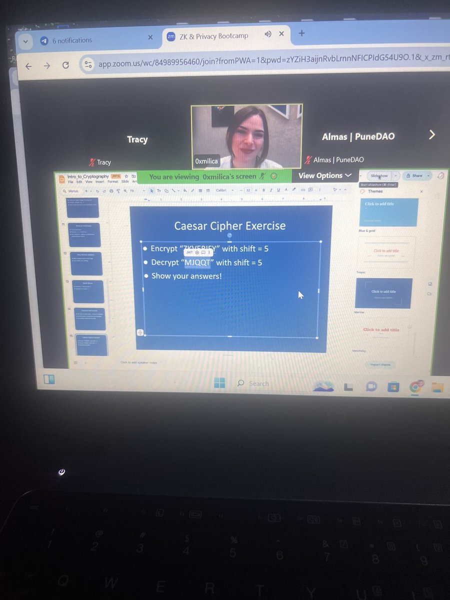 twincakery's tweet image. First day of @dev3pack s ZK bootcamp, am already felling challenged and  motivated to learn more about ZK proofs #personalgrowth a special shoutout to @0xMilica gal u genius @_SDAV for such opportunities for the ladies 💕💕