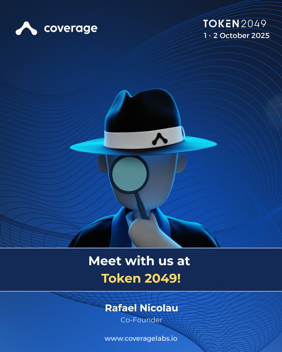 coverage_labs's tweet image. We are heading to Singapore for Token2049 and the major side events! 🇸🇬

Our Co-Founder @0xrafaelnicolau will be on the ground sharing our vision for the future of Web3 security.  

If you’re around and want to connect, let’s talk about how we can make Web3 safer together. 🔒