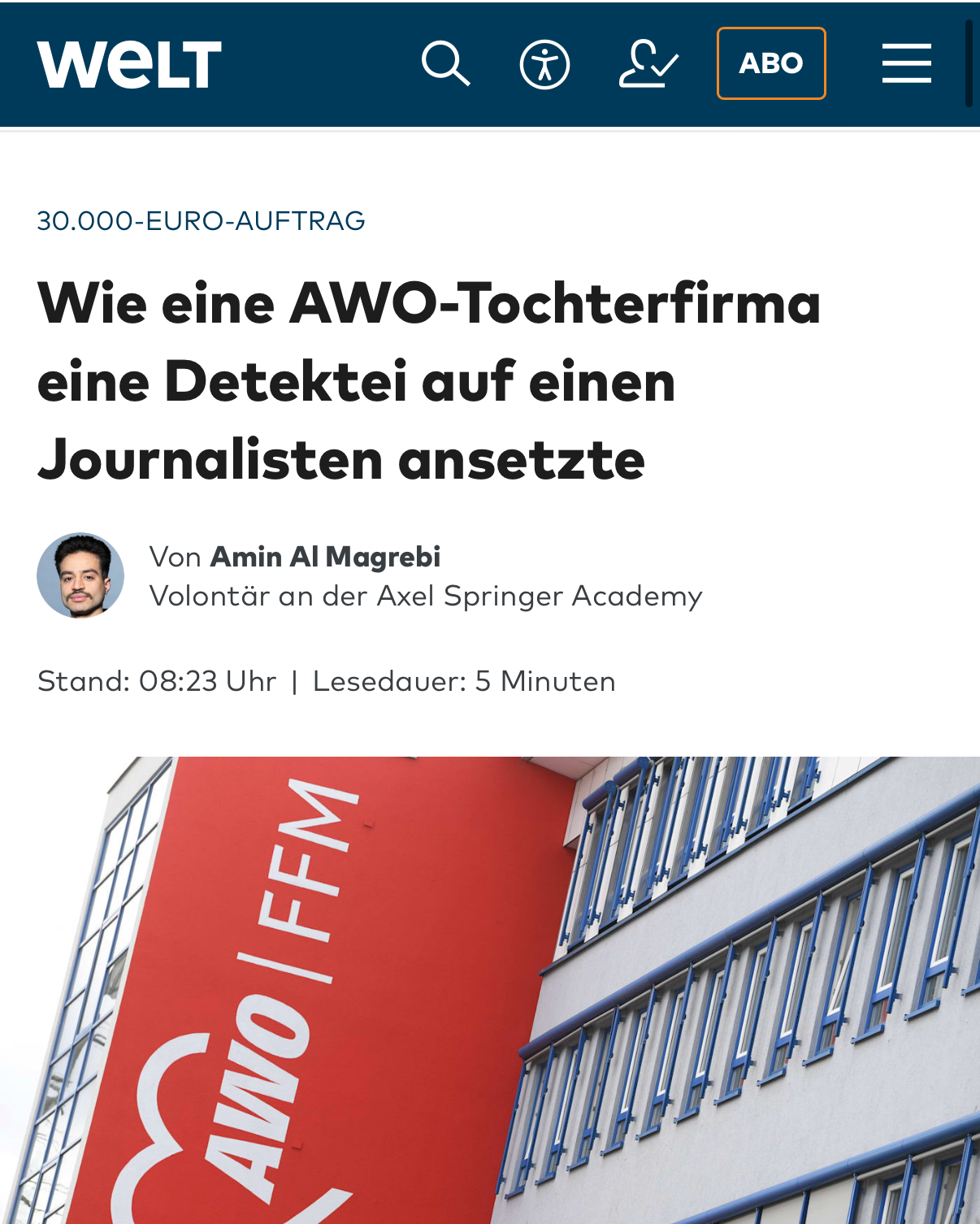 🔴 Ein absolut einmaliger Vorgang: Die SPD-nahe AWO beauftragte einen Privatdetektiv und zahlte rund...