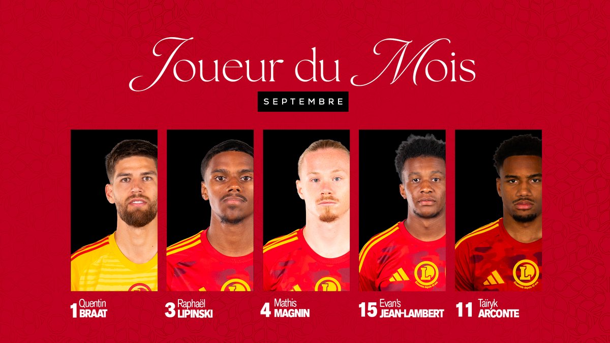 Ils ont été 𝐝𝐞́𝐜𝐢𝐬𝐢𝐟𝐬 offensivement et défensivement... qui succédera à Quentin Braat ? 🏆

C'est l'heure de voter pour le 𝐌𝐕𝐏 𝐝𝐞 𝐬𝐞𝐩𝐭𝐞𝐦𝐛𝐫𝐞, sur l'appli du RAF 👉 shorturl.at/jK1wF

𝐄𝐧𝐬𝐞𝐦𝐛𝐥𝐞, 𝐜'𝐞𝐬𝐭 𝐭𝐨𝐮𝐭 ❤️💛