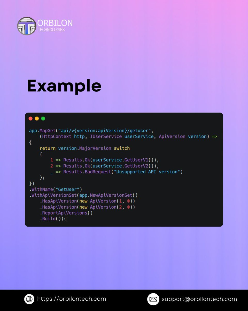 orbilontech1's tweet image. Why API Versioning Matters in .NET

When your application evolves, your APIs must evolve too.
.
.
.
.
.
#DotNet #MinimalAPI #APIVersioning #BackendDevelopment #SoftwareEngineering #Coding #Developers #ScalableSystems #TechInnovation #WebAPI