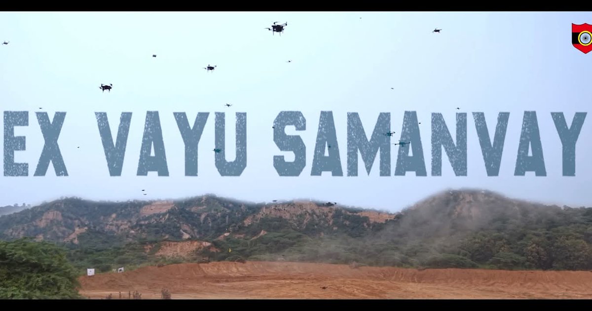 DefenceNewsOfIN's tweet photo. #StrongAndCapable
#DroneWarfare
First of its kind, Exercise #VayuSamanvyay witnessed dynamic two-sided drills with cutting-edge #UnmannedAerialSystem (UAS) & Counter-UAS innovations from #WesternCommand & #SouthWesternCommand and demonstrated highest standards of.....
1/2 https://t.co/z5huV4nzo4