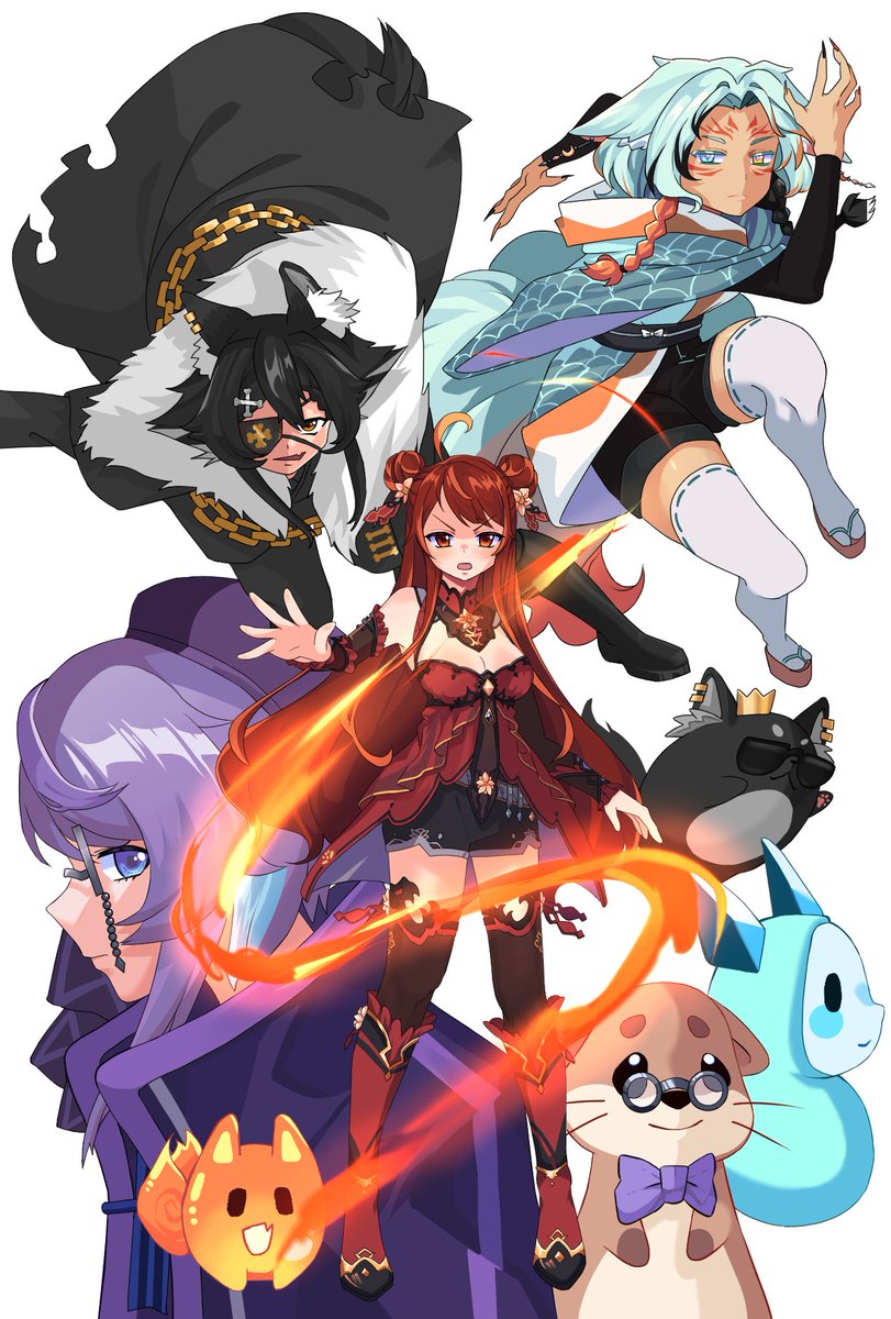 Rufuswolfenson's tweet photo. I am done !! 

My first ever illustration for @Virtual_Alvrea 
Group cover ! 

Thank you everyone for accepting me to the party !
Posting timelapse later !

@RioTriandrus @Ryuriia @nemui_teru 

#envtuber #alvrea #illustration https://t.co/ibXwSxtYab