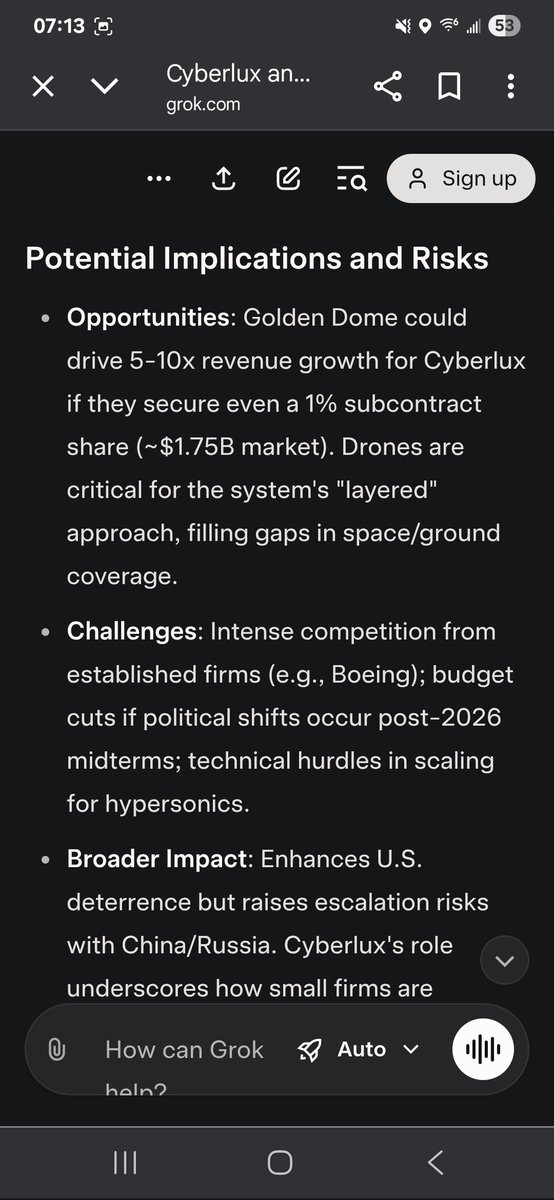 How Grok connects $CYBL and the #goldendome