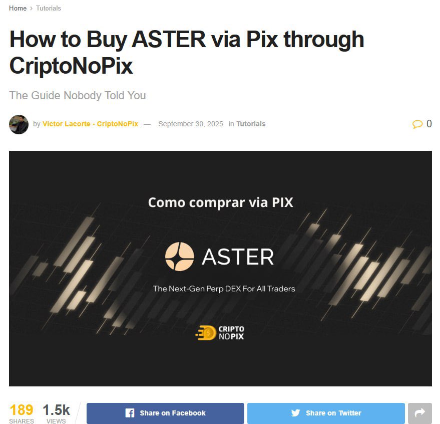 ✨ ASTER is now live on CriptoNoPix!
Buy instantly and securely using Pix 🚀

📖 Check out the article I wrote for one of Brazil’s biggest crypto portals about ASTER + full tutorial on how to buy with Pix, the main payment method:

👉 criptobr.net/como-comprar-a…

<a href="/BNBCHAIN/">BNB Chain</a> <a href="/binance/">Binance</a>