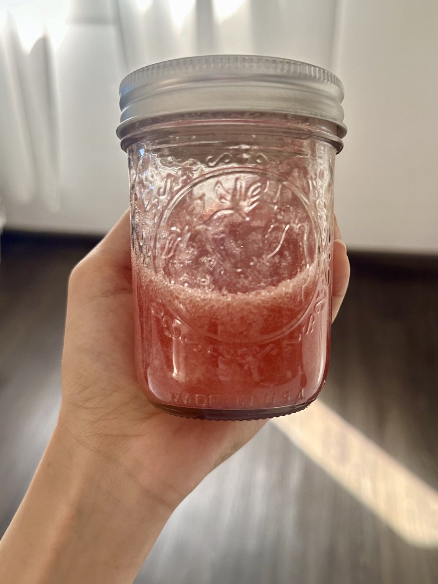 djc3c3's tweet image. Strawberry syrup for strawberry milk