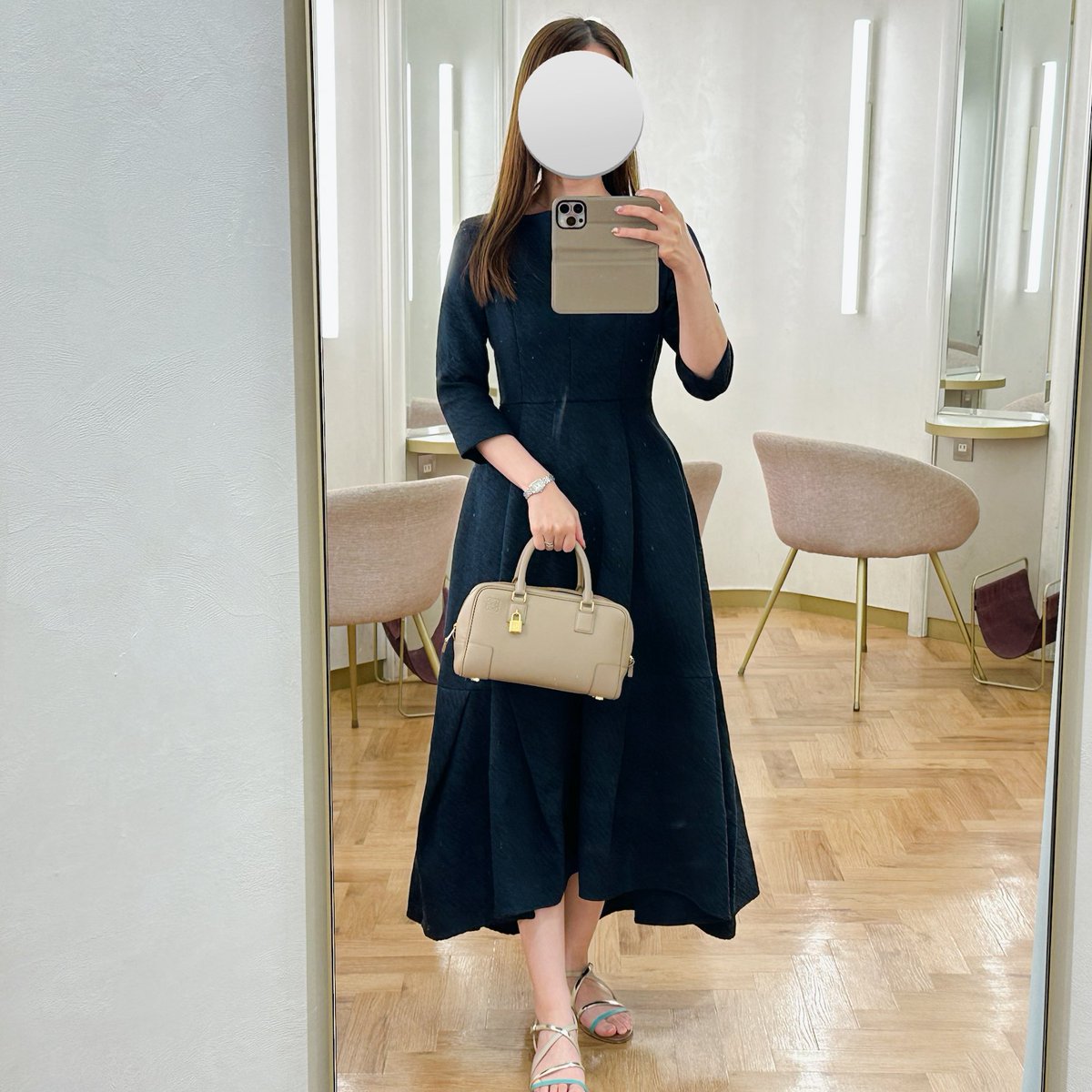 nap_vlog_'s tweet image. 結婚記念日のコーデ💕laubeblancの名品、Keyneck Jacquard Dressにディーヴァを合わせました！
やっぱりL’AUBEのお洋服とディーヴァは世界観が近くて相性が良い気がする🪽