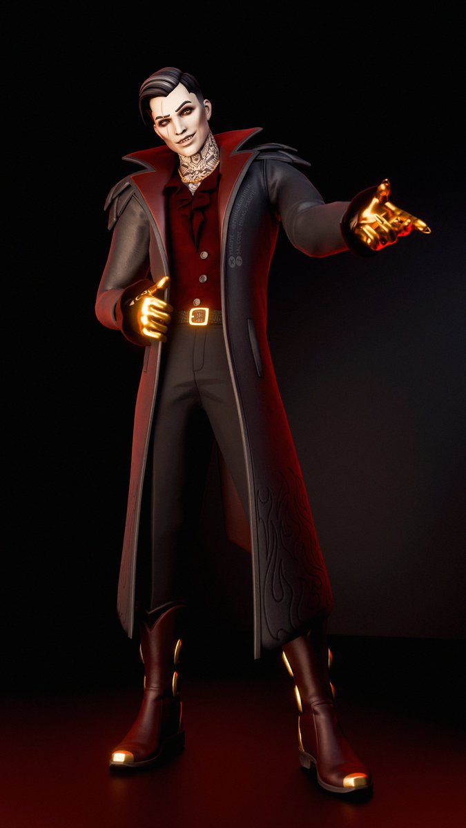 i know people have done vampire midas's but there just isn't another supernatural entity that suits him better imo so i attempted. a bit of classic and modern vampires rolled into one i guess. still not sure if i hate it but i can only describe him as "groovy"