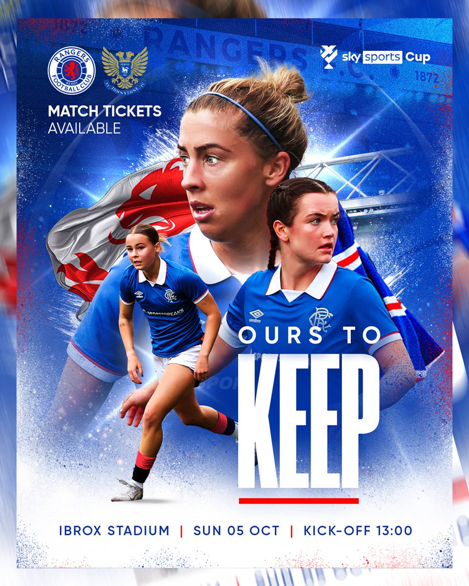 👊 Ours To Keep!

Join us this Sunday as we host St. Johnstone at Ibrox in the Sky Sports Cup.

🎟️ Match tickets are on sale now | rng.rs/4nsRKXV