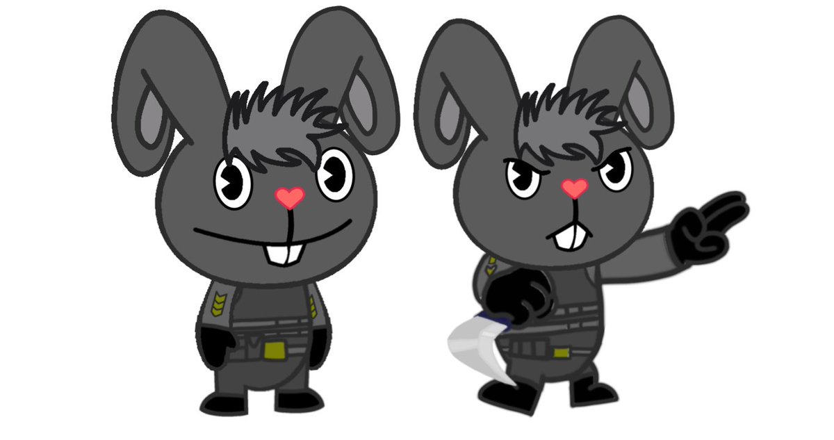 DuronTatan's tweet photo. HTF Happy Tree Friends Oc Character Ghost Bunny Remake https://t.co/2r0fTuUwdn