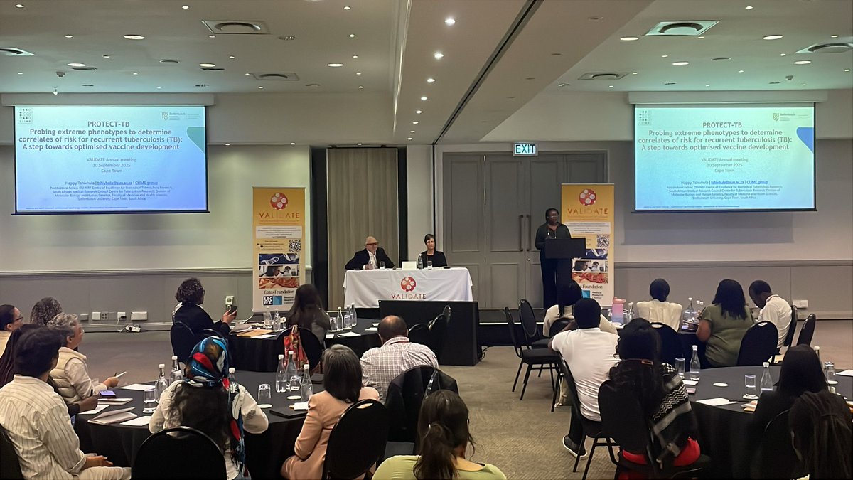 Next up: Dr Happy Tshivhula exploring extreme TB phenotypes to identify correlates of risk. Essential for optimising vaccine design. #VALIDATE2025.