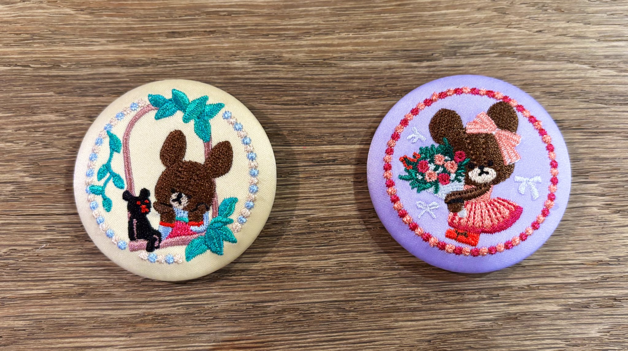 くまのがっこう 刺繍缶バッジ 　バラ売りOK バラ売り可】 くまのがっこう 刺繍缶バッジ くまのがっこう