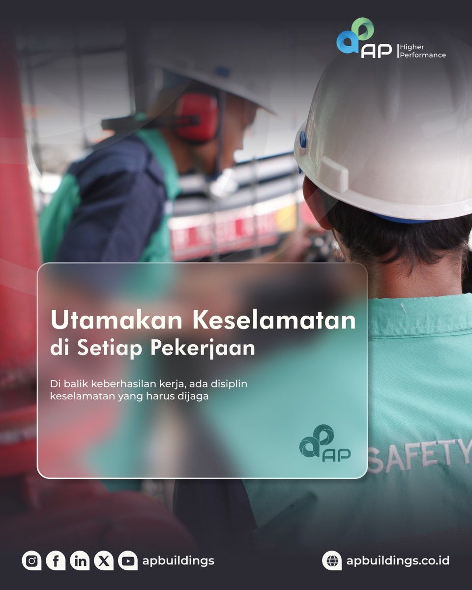 apbuildings's tweet image. Kerja aman, hasil maksimal 💪✨

#APBuildings #HigherPerformance #Green #Building #Management #Operation #Maintenance #Consultation #Training #SafetyFirst #KeselamatanKerja #Produktivitas