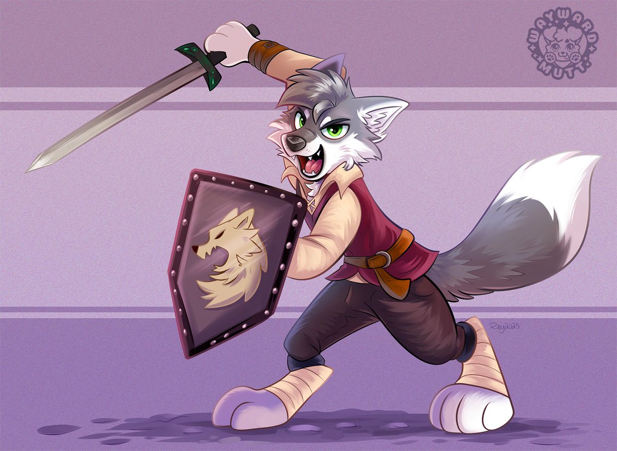 Huzzah Huzzah we are off to defeat the dragon ⚔️

🎨 <a href="/waywardmutt/">Riley 🐾➡️ shop.waywardmutt.art</a> 

#furryart #furry