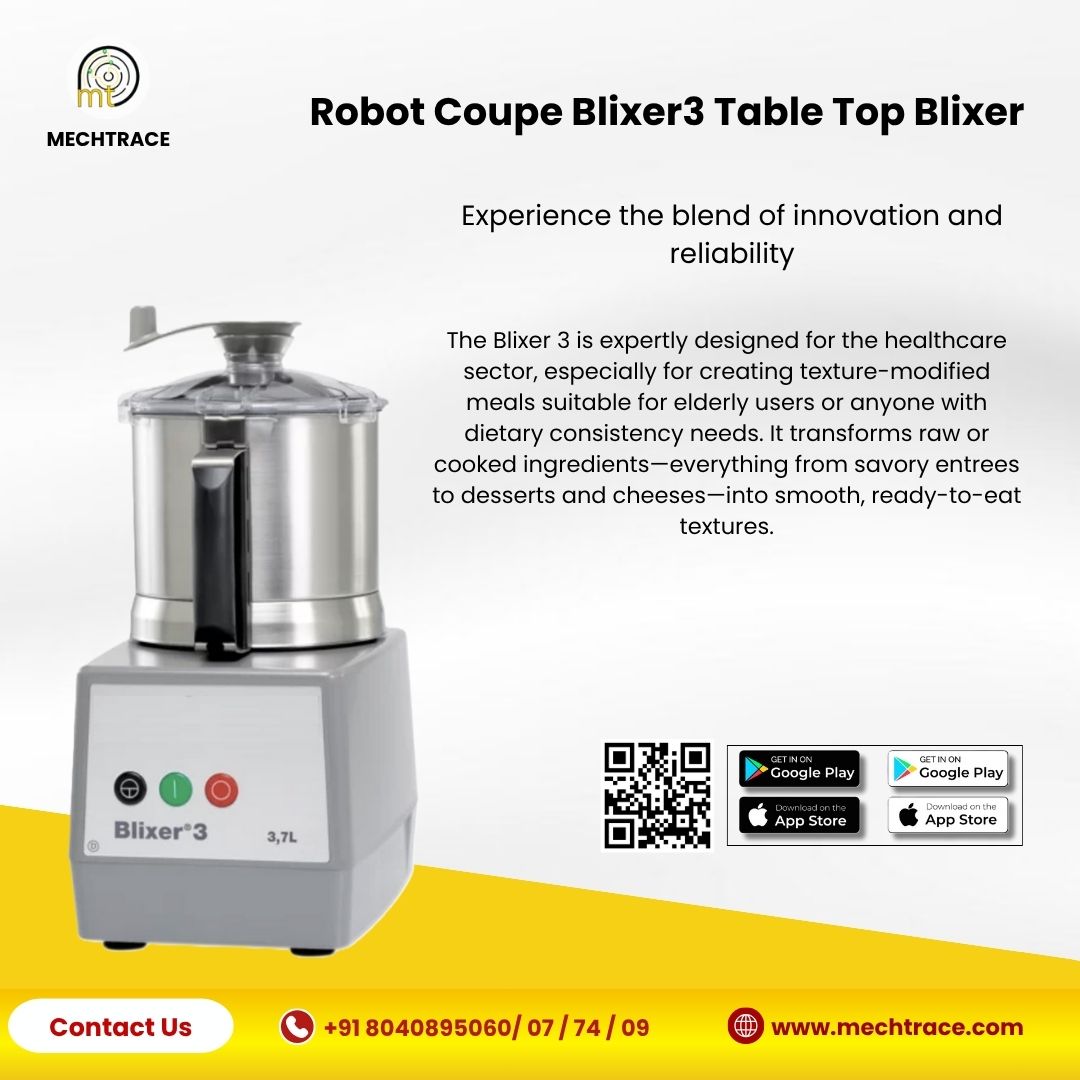 mechtrace's tweet image. 🤖 Blend, chop, and create culinary magic — the Robot Coupe Blixer 3 makes it effortless!
Tel - +91 8040895060/ 07 / 74 / 09
mechtrace.com
#RobotCoupe #Blixer3 #CulinaryInnovation #KitchenEfficiency #BlendWithPower #PerfectPurées #FoodProcessingMadeEasy #ChefApproved