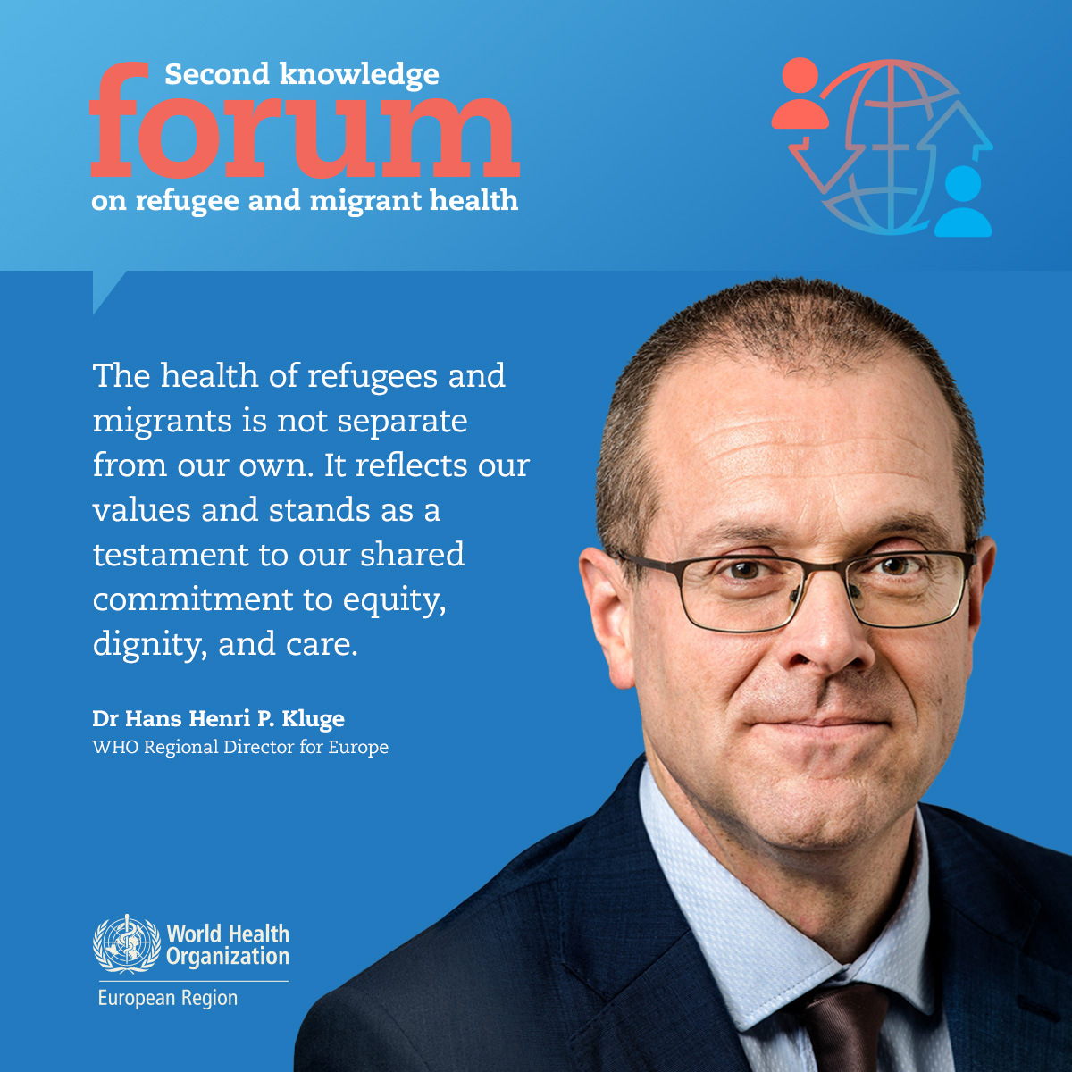 WHO_Europe's tweet photo. “The health of refugees and migrants is not separate from our own. It reflects our values and stands as a testament to our shared commitment to equity, dignity, and care.”

@hans_kluge

#HealthForAll https://t.co/UOLFQh4VJV
