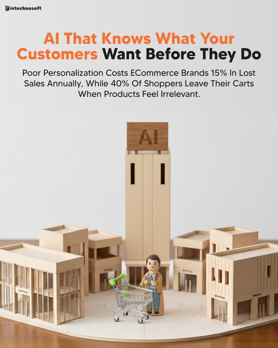 divtechnosoft's tweet image. AI is more than innovation; it’s about predicting customer needs and boosting conversions. Personalize experiences, reduce sales loss, and improve satisfaction.
Ready to transform your brand?
Explore Our Services: divtechnosoft.com/artificial-int…
#AI #ecommerce #personalization