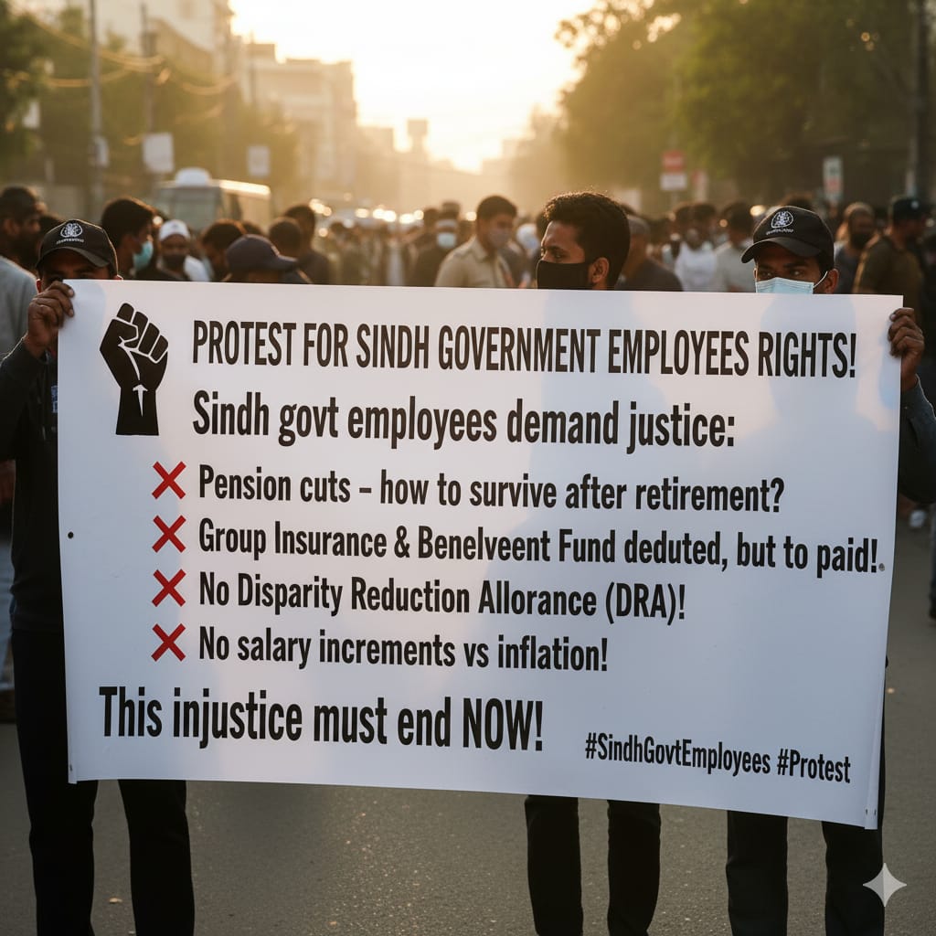 FayyazAbro's tweet photo. Employees deserve dignity, not desperation. #JusticeForSindhEmployees https://t.co/UOtFisVapa