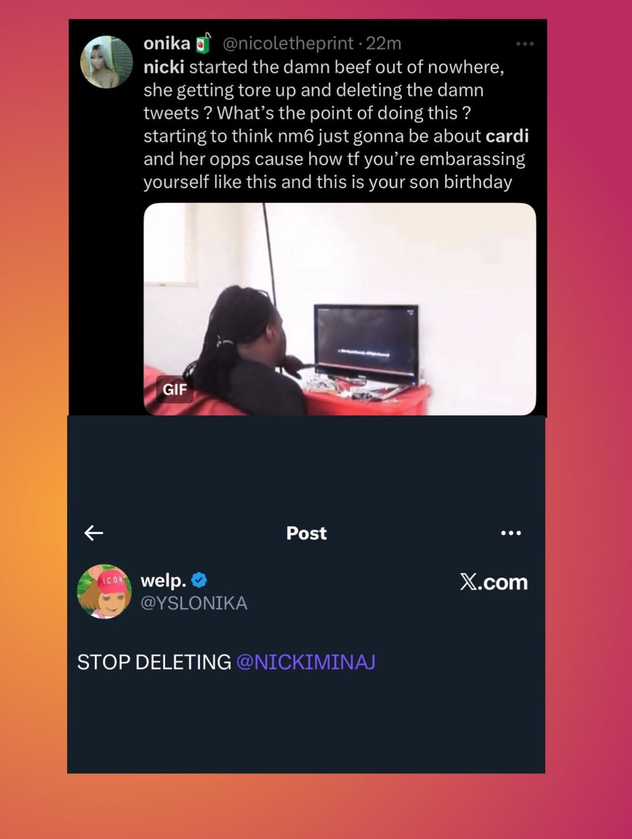 RedMedia_us's tweet photo. Nicki Minaj fans are highly disappointed in her for deleting every tweet she directed at Cardi B during their back and forth last night. 

The 43 year old rapper from Trinidad Tobago is known for losing rap beef and never standing on what she said. https://t.co/8VQnTUwzvU