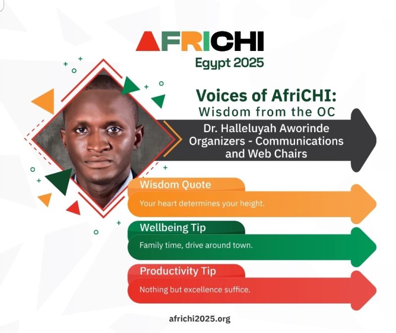AfriCHI_Conf's tweet photo. 📌 Voices of AfriCHI: Meet Dr. Halleluyah Aworinde @awohal Comms &amp; Web Chair #AfriCHI2025, Asst. Prof &amp; 5th Dir. of Digital Services @bowenuniversity  🌍 AI &amp; HCI expert, Indaba committee member, Heidelberg Laureate alumnus.
💬 “Your heart determines your height.”
#HCI #AI https://t.co/HcyxpYYQEe