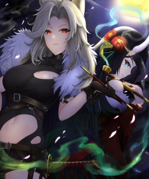 『疾走泣きぼくろ煙管持ちブロンズナイトメアコンビ』
のウルフマスターと泡沫の鬼姫!
#シャドバWBファンアート募集キャンペーン 