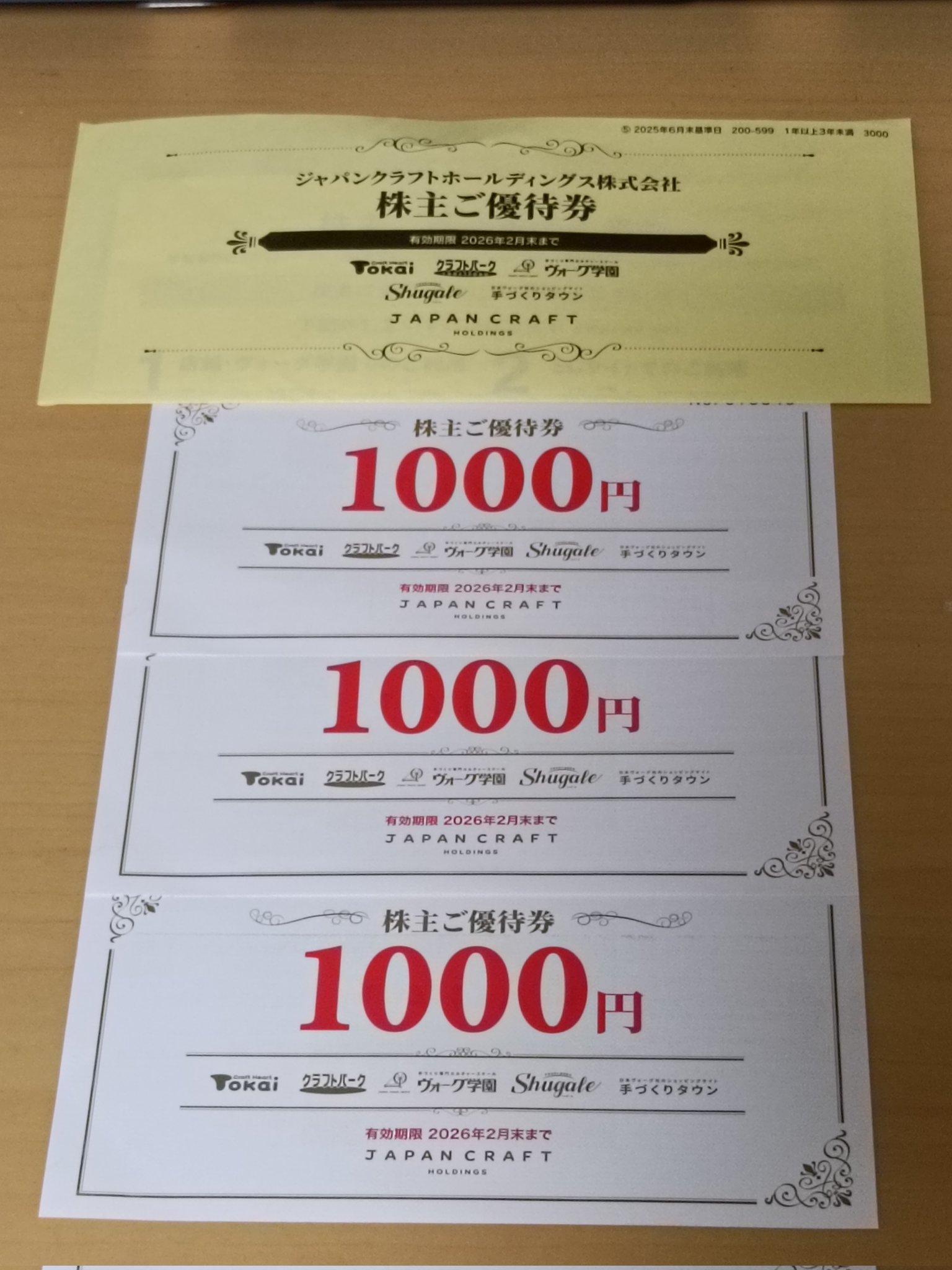 ジャパンクラフトホームディングス株主優待券12,000円分 備忘録 ジャパンクラフトホールディングス 株主優待 | 食いしん