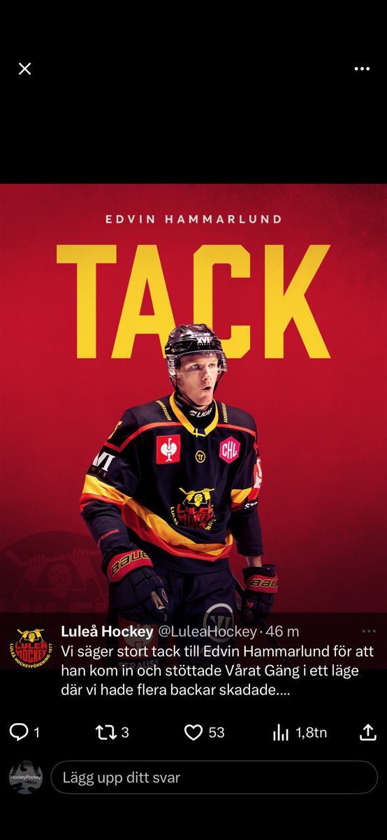 Tycker ni MoDo borde ta in Hammarlund efter den tunga starten på backsidan?

#modose