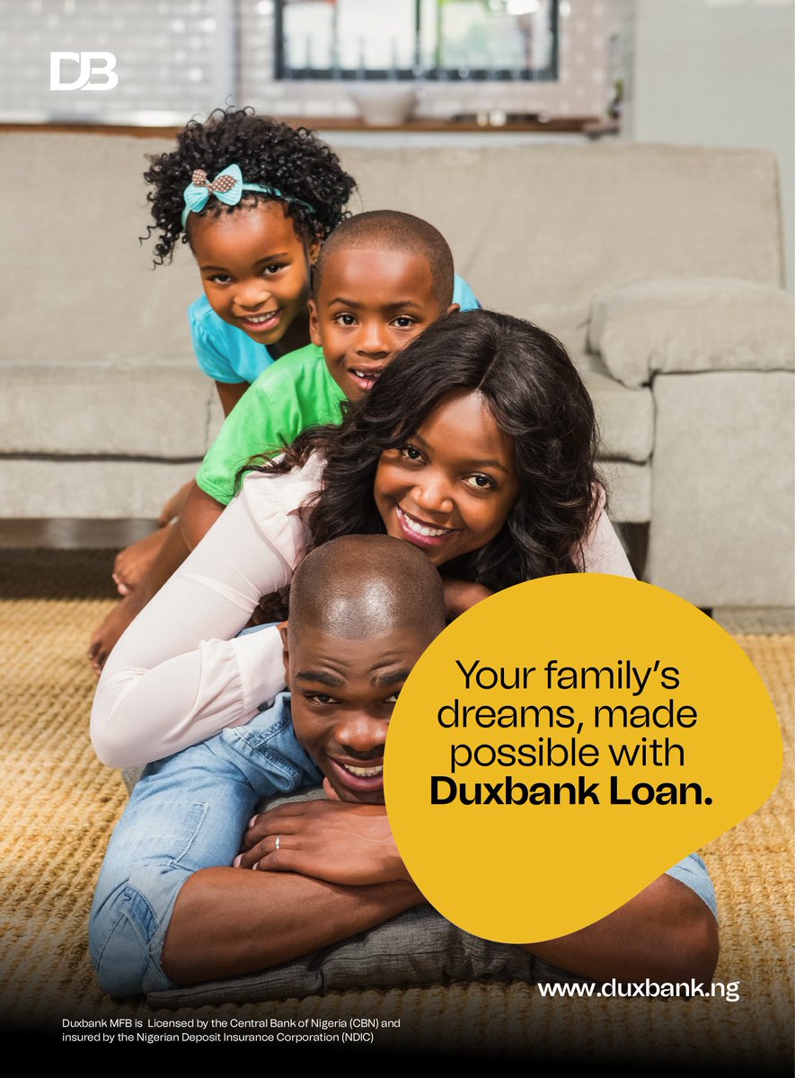 duxbankng's tweet image. Your dreams don’t have to wait.
👉 Apply today and take the next step for your family’s future.

#Duxbank #familyfirst #loanservices