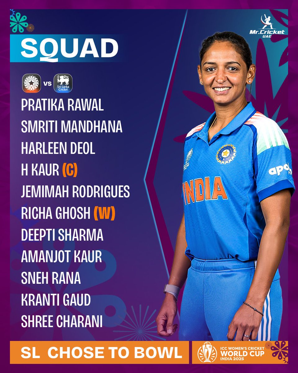 Sri Lanka women have won the toss and have chose to bowl first in the opener.  Here's the playing XI of both sides. 
 #INDWvsSLW #HarmanpreetKaur #ChamariAthapaththu #ODIWC #SLWvsINDW #srilankanews #cwc2025