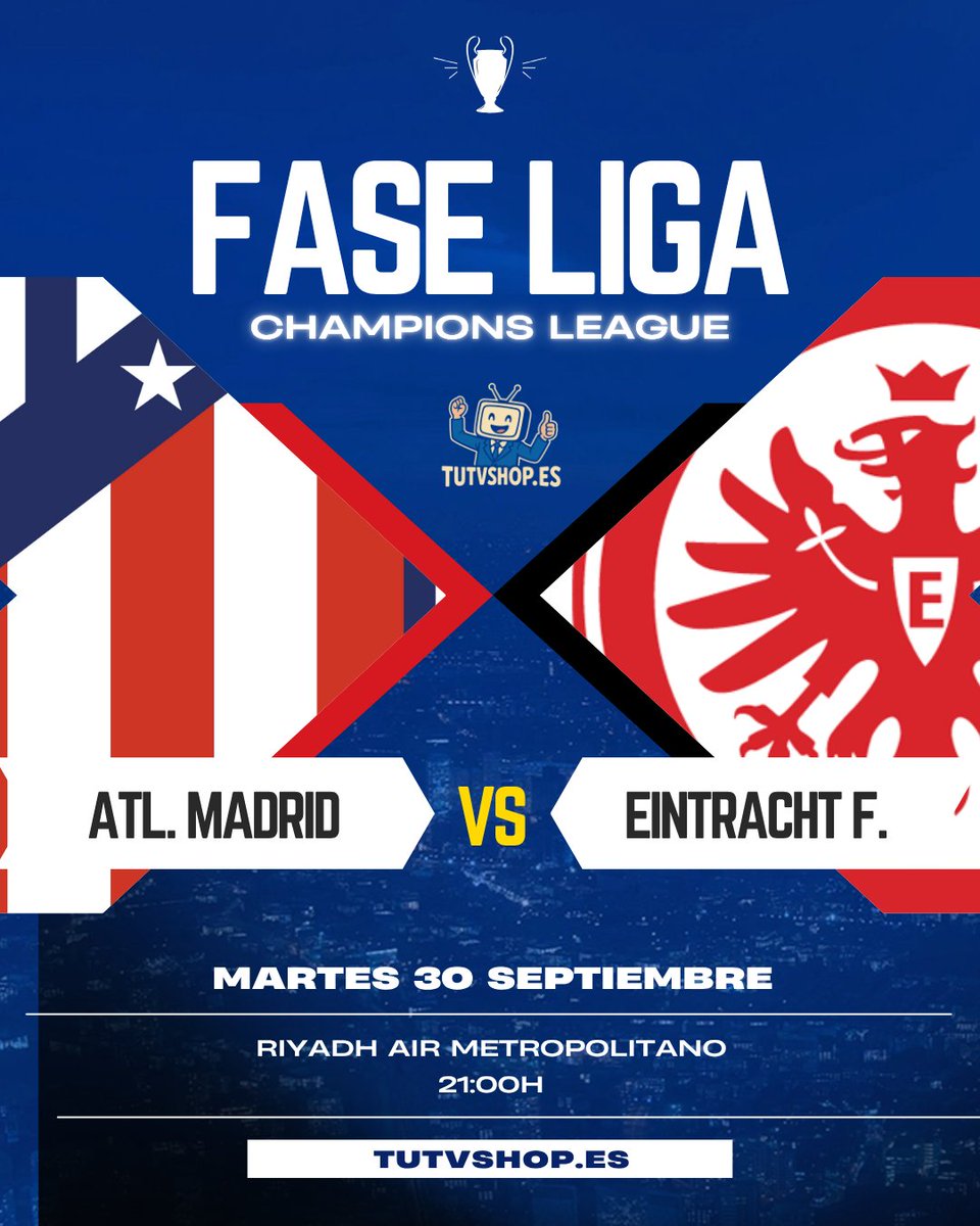 Hoy vuelve la champions league con estos 2 partidos de nuestros equipos españoles 

Podrás disfrutar de estos y todos los partidos desde tutvshop.es