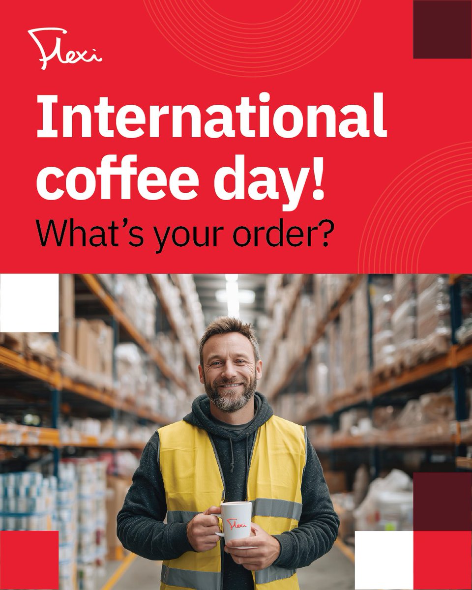 Flexiforklifts's tweet photo. From picking pallets to picking lattes, everyone’s got their go-to order. ☕

Warehouse mornings run on more than forklifts; they run on caffeine.
So this International Coffee Day, we want to know:

➡️ Are you a black coffee straight-to-business type?
➡️ A flat white precision driver?
➡️ Or maybe a caramel latte with extra syrup (because even the toughest shifts need a sweet spot)?

Drop your warehouse order in the comments 👇
We’ll raise a mug to that.

#InternationalCoffeeDay #Flexi #FlexiArticulatedForklifts #WarehouseLife #PeopleFirst