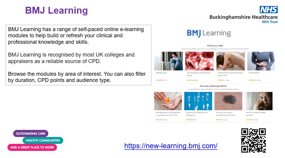 bucksnhslibrary's tweet image. Unlock your medical knowledge with BMJ Learning — our EResource of the month! 🎓📚
Access high-quality, evidence-based modules anytime, anywhere!
new-learning.bmj.com
#BHTLibrary #BMJLearning #MedicalEducation