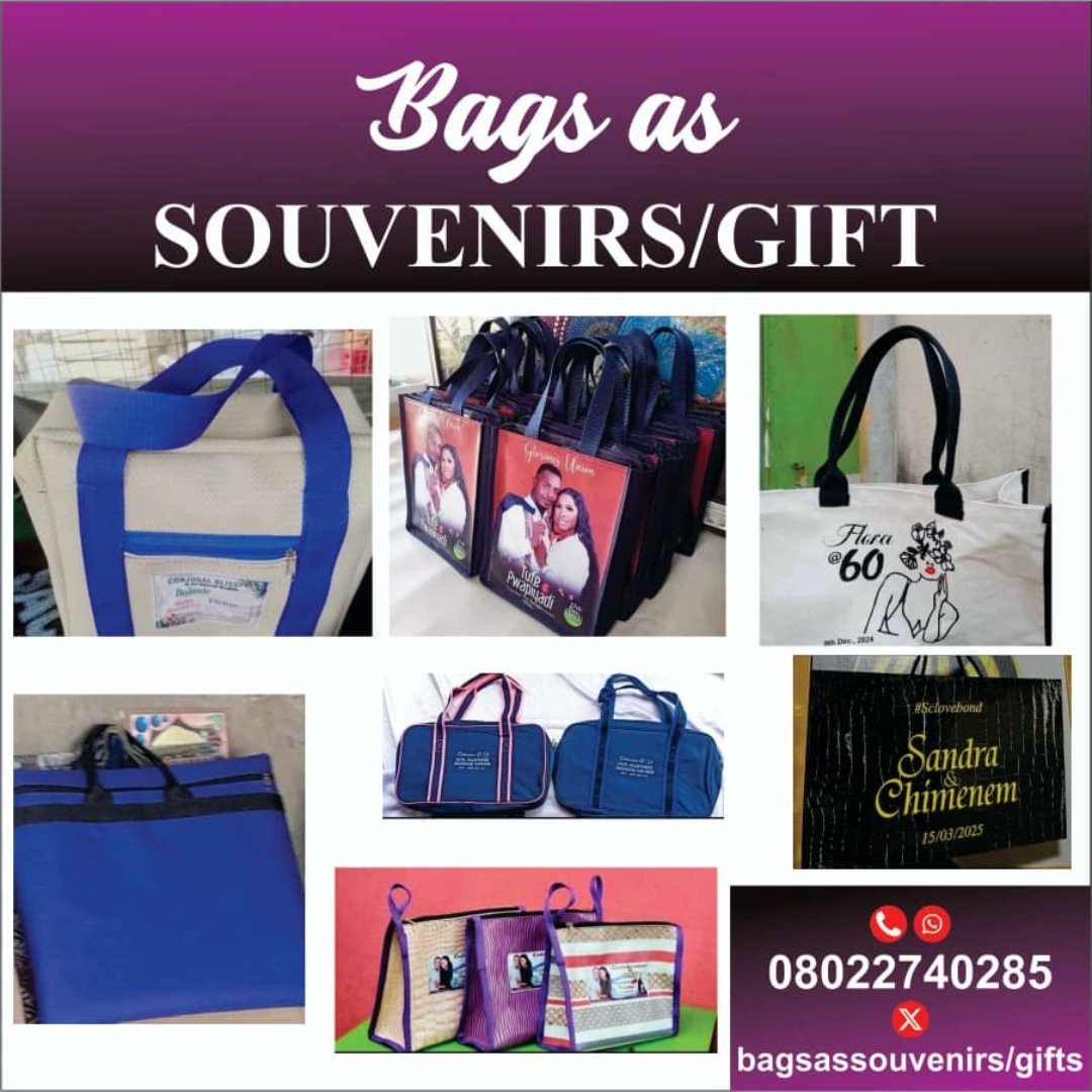Scrabble is fun (@biggyscrabble) on Twitter photo Bags as Souvenirs & Gifts
Looking for the perfect way to make your event unforgettable?
Our customized bags are stylish, practical, and memorable—ideal for weddings, birthdays, anniversaries, corporate events, and more!
<a href="/FatimaAkanbi/">Kitchen Utensils N souvenirs in Ilorin</a> #independence
#gifts Bags as Souvenirs & Gifts
Looking for the perfect way to make your event unforgettable?
Our customized bags are stylish, practical, and memorable—ideal for weddings, birthdays, anniversaries, corporate events, and more!
<a href="/FatimaAkanbi/">Kitchen Utensils N souvenirs in Ilorin</a> #independence
#gifts