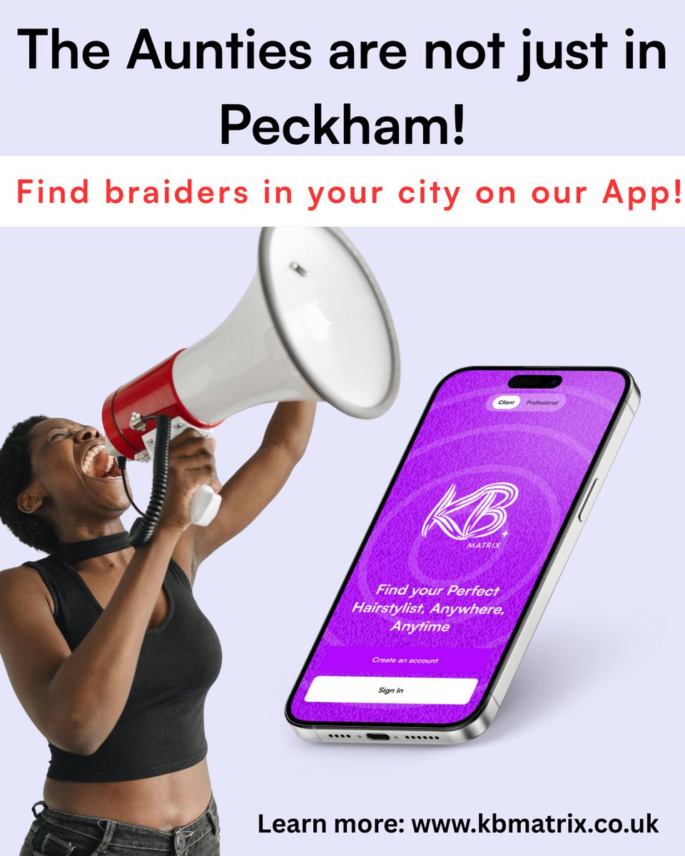 nae_onuoha's tweet photo. If you’re a hairstylist in the UK, this information is for you! 

There’s an app launching today where clients can find and book your services in ANY CITY across the UK

Follow @kbmatrixapp and join the Live launch on YouTube by 6pm! https://t.co/mfoU5R5iw0