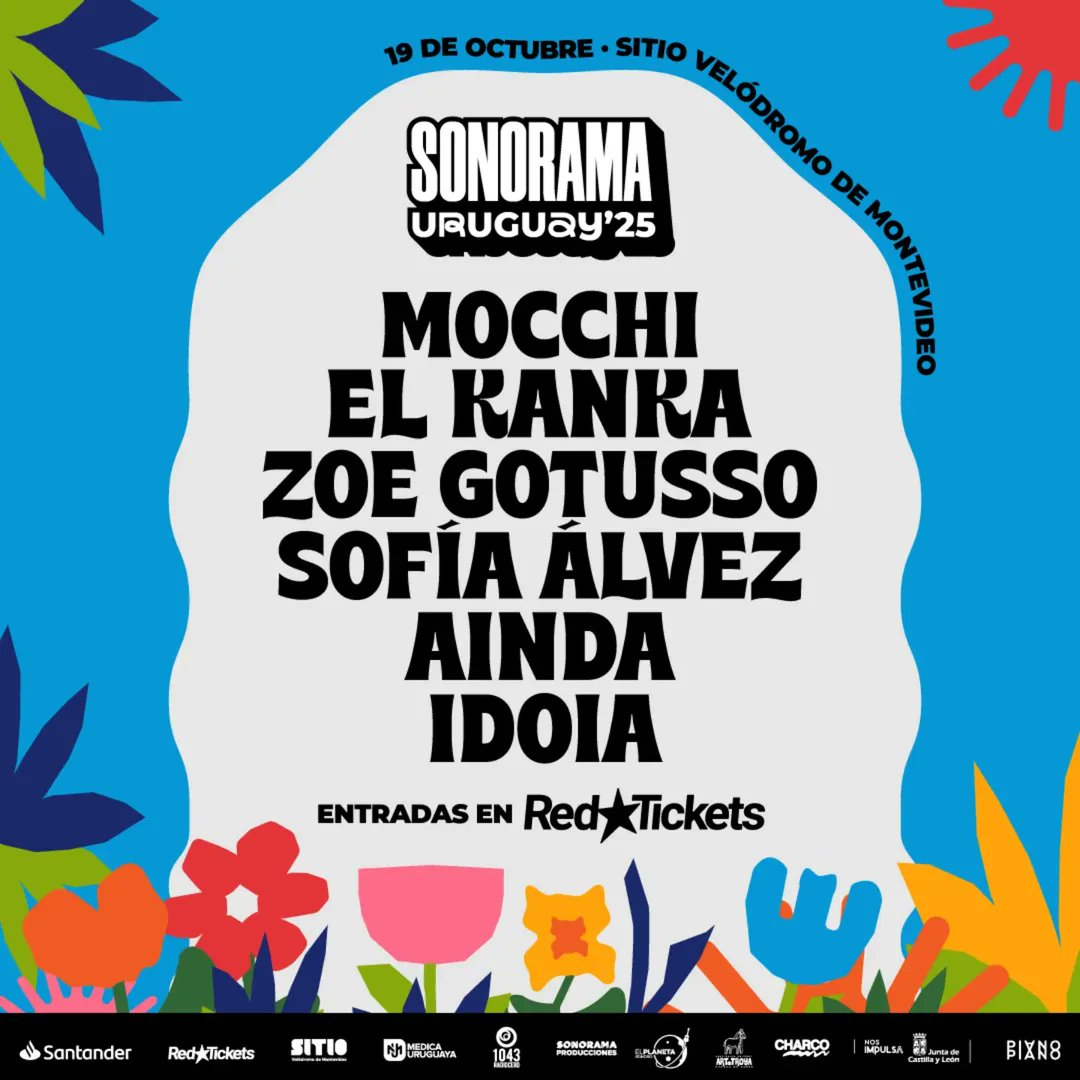 💥 ¡Se acerca Sonorama Uruguay ! 💥 
Faltan muy pocos días para disfrutar de la segunda edición de Sonorama Uruguay 2025, un festival que reúne a algunos de los mejores cantautores latinos en un mismo escenario. ¡Entradas a la venta!  
🎟️ Consigue tus entradas ya <a href="/RedTicketsUY/">RedTickets Uruguay</a>