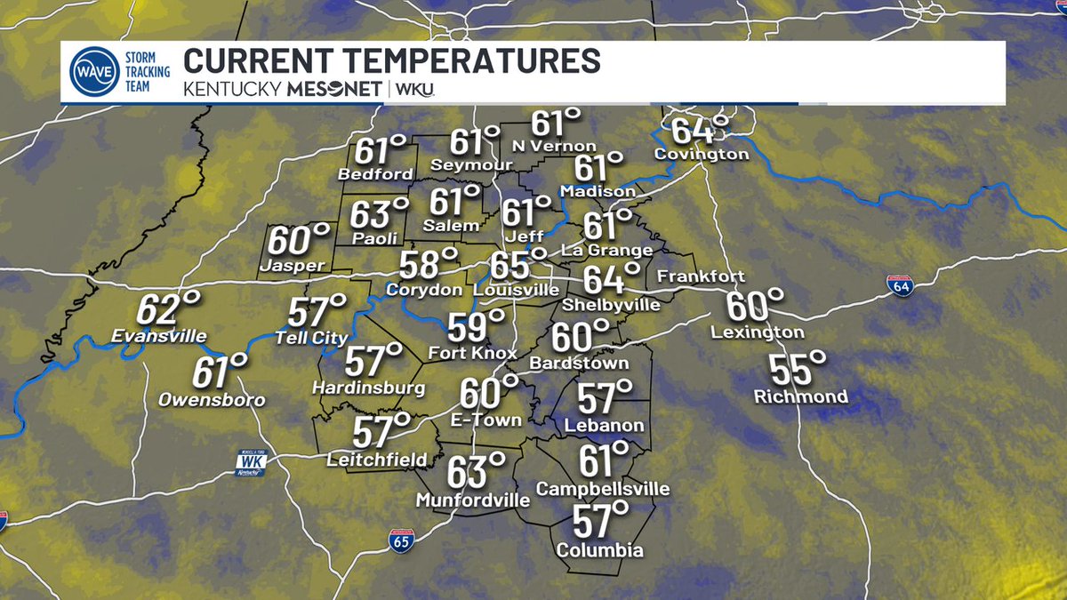 Good morning! Here are your out-the-door temps around WAVE Country. Catch the forecast now on #WAVENews Sunrise!

#WAVEWeather app: onelink.to/7ysptn