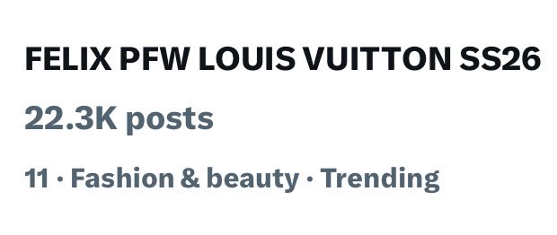 BbokRisma's tweet photo. WE’RE MOVING UP ON WORLDWIDE TRENDS (#11) KEEP THE HYPE GOING!!

-10 SKZ songs 
-10 animals 

Goal : 500 replies + 250 reposts 

FELIX PFW LOUIS VUITTON SS26
#FELIXxLVSS26 @LouisVuitton https://t.co/2lydyLoNCW