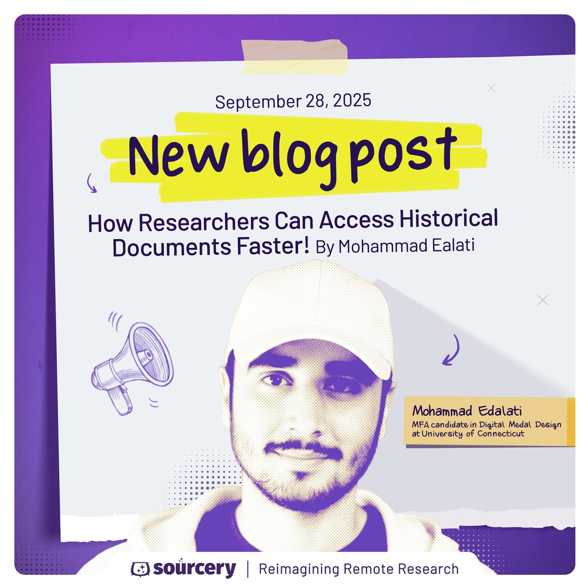 sourcery_app's tweet image. It's no secret Sourcery can help you access archival documents faster and easier. How? Read more to find out! 🔮🪄
📰 Read all about it on our blog: sourceryapp.org/2025/09/28/how…