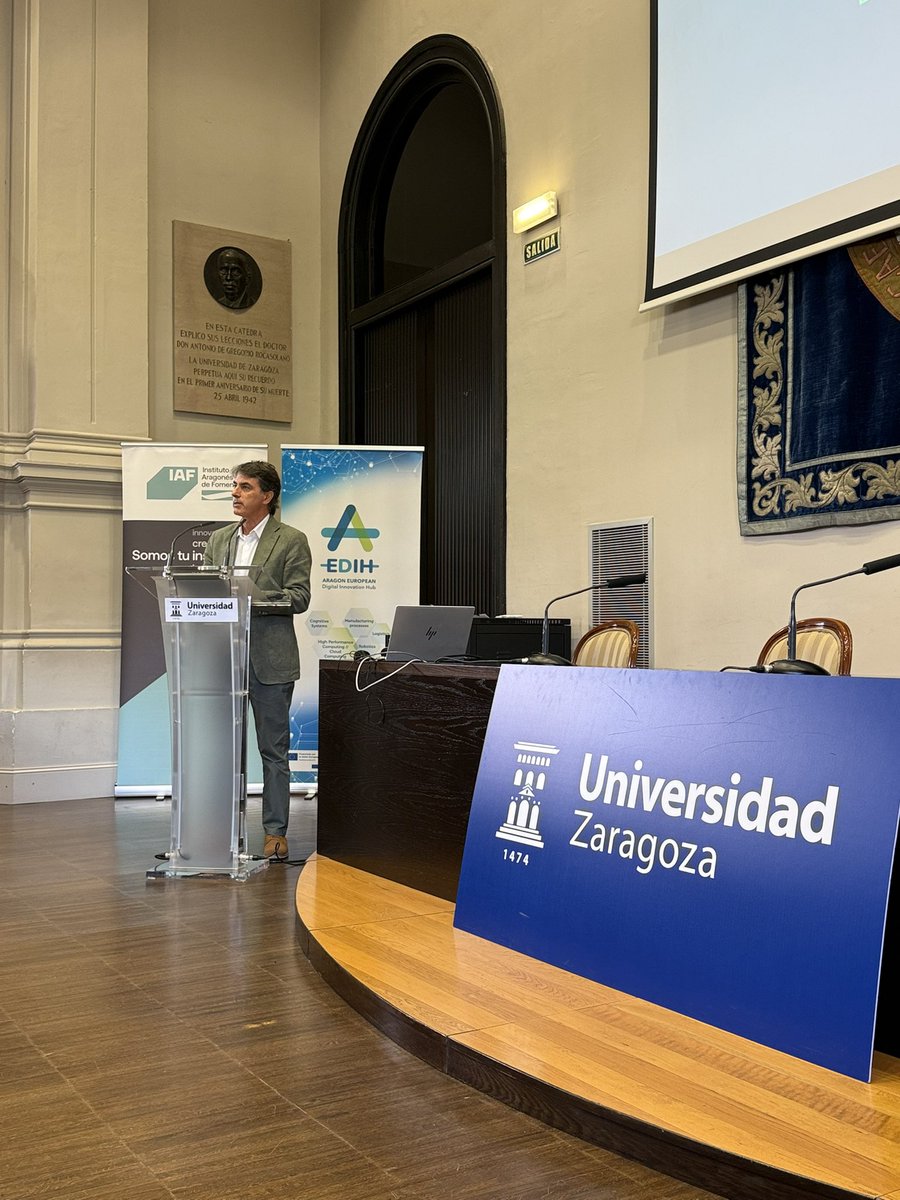 AragonDih's tweet image. Pedro A. Pardo,  Director División de Desarrollo e Innovación Empresarial @IAF_Aragon  realiza un balance del StartTech 2025  destacando el impulso y aceleración tecnológica que supone este programa para pymes y startups 

#EDIH #DemoDay #StartTech