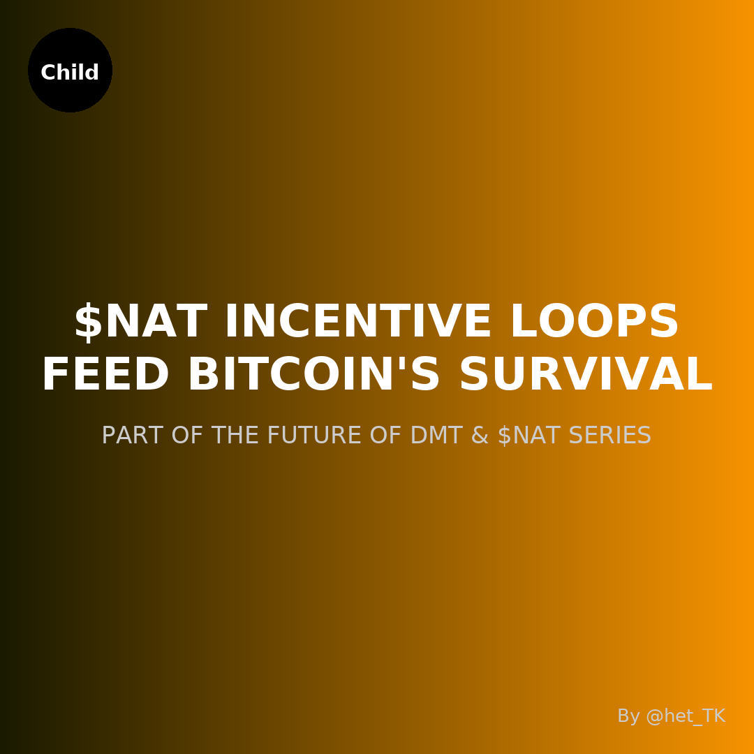 🧵This is how the $NAT economy works 👇

Every actor in the Bitcoin ecosystem has a self-serving reason to participate.

But incentives are interconnected.

I defined 9 incentive loops 🔄, crucial to know which actors need to be adressed to kickstart that loop!

#BSI #Bitcoin