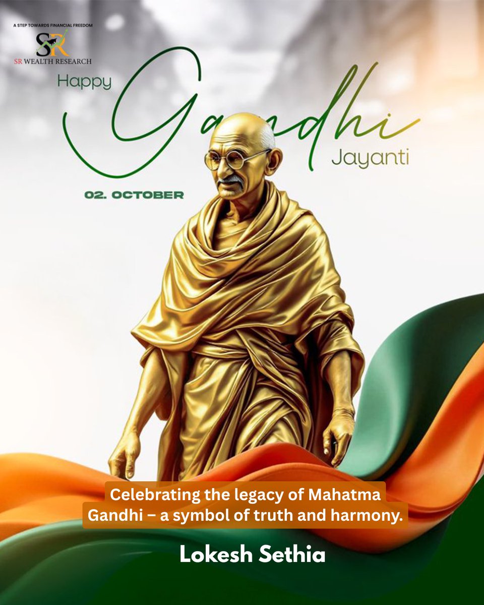 Celebrating the legacy of truth, harmony &amp; non-violence.
.
.
#Gandhi #GandhiJayanti #gandhi #gandhiji #explore #trending #trend #viral #india #option #stocks #investment #dussehra #trading #indiamarket #IPO #navratri #sales