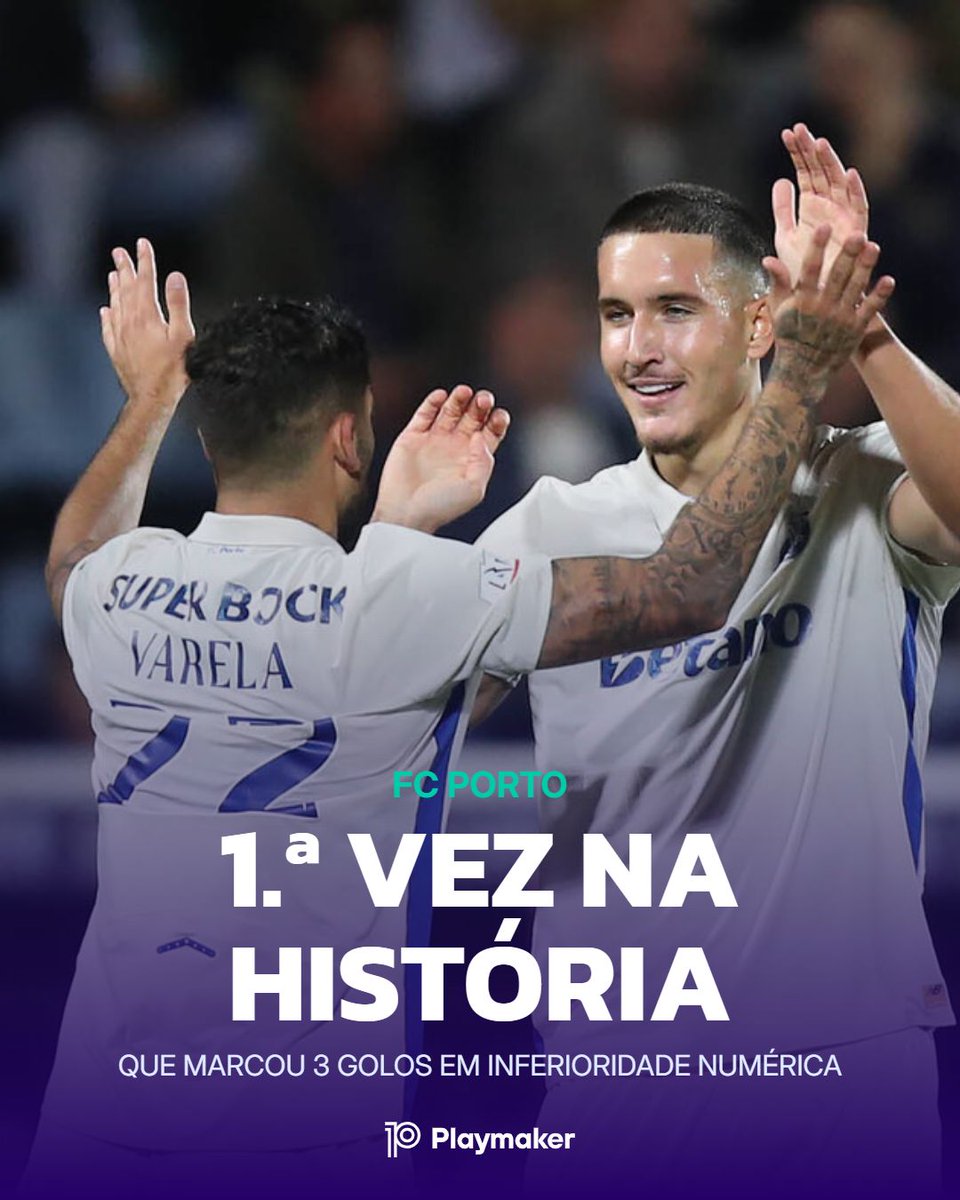 O FC Porto marcou 3 golos num jogo em inferioridade numérica pela 1.ª vez na história
