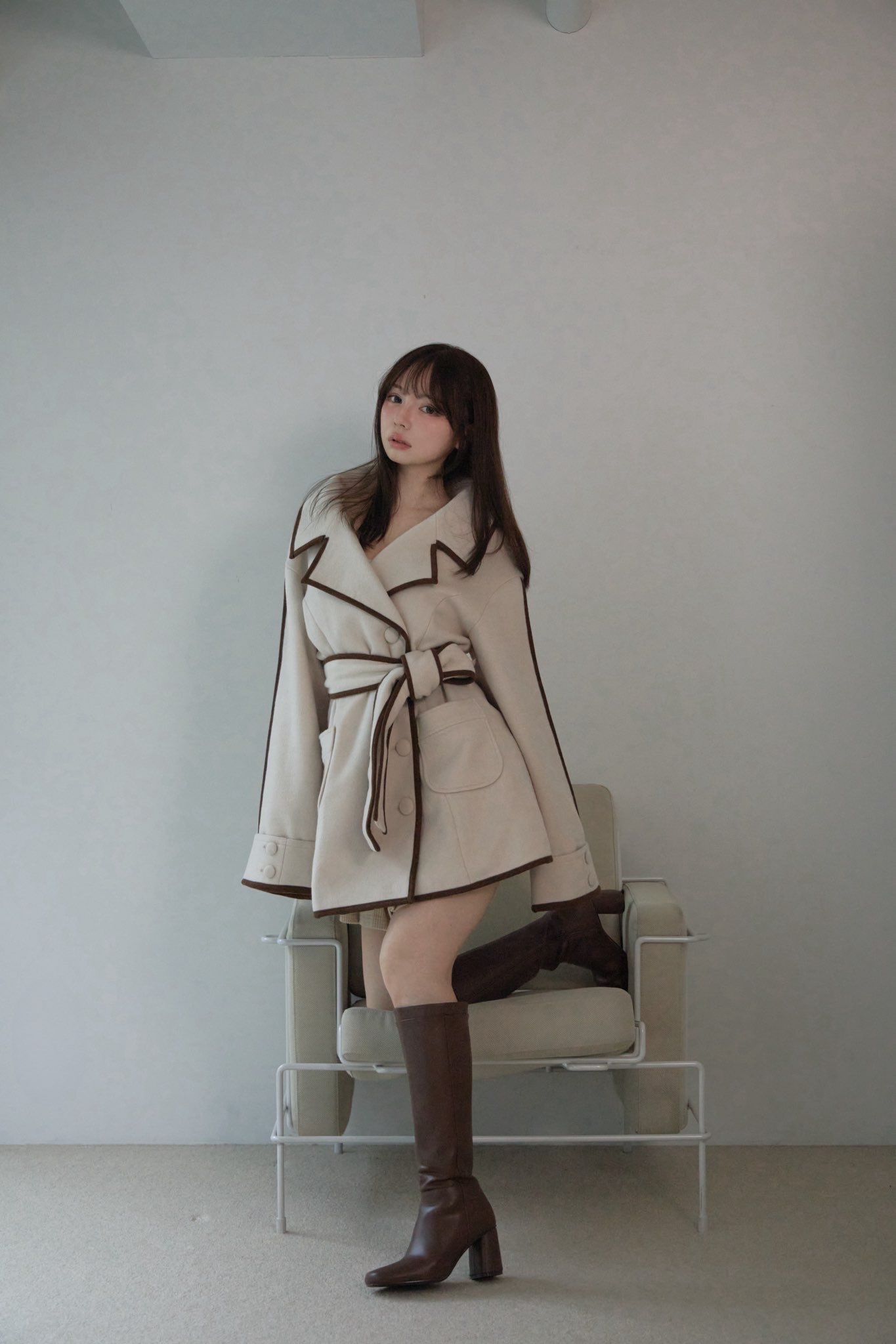 andmary Ange wool short coat beige