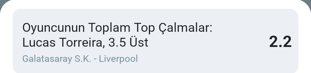 shootertipps's tweet photo. Galatasaray - Liverpool | Lucas Torreira, toplam top çalmalar 3,5 üst @ 2.20

STAKE 10
Not: Açıkalama uzun uzadıya görselde. 
Hepimize bol şans olsun. 
Büro, MelBet: https://t.co/MQ8RAbFqDI https://t.co/vgoqNND93a