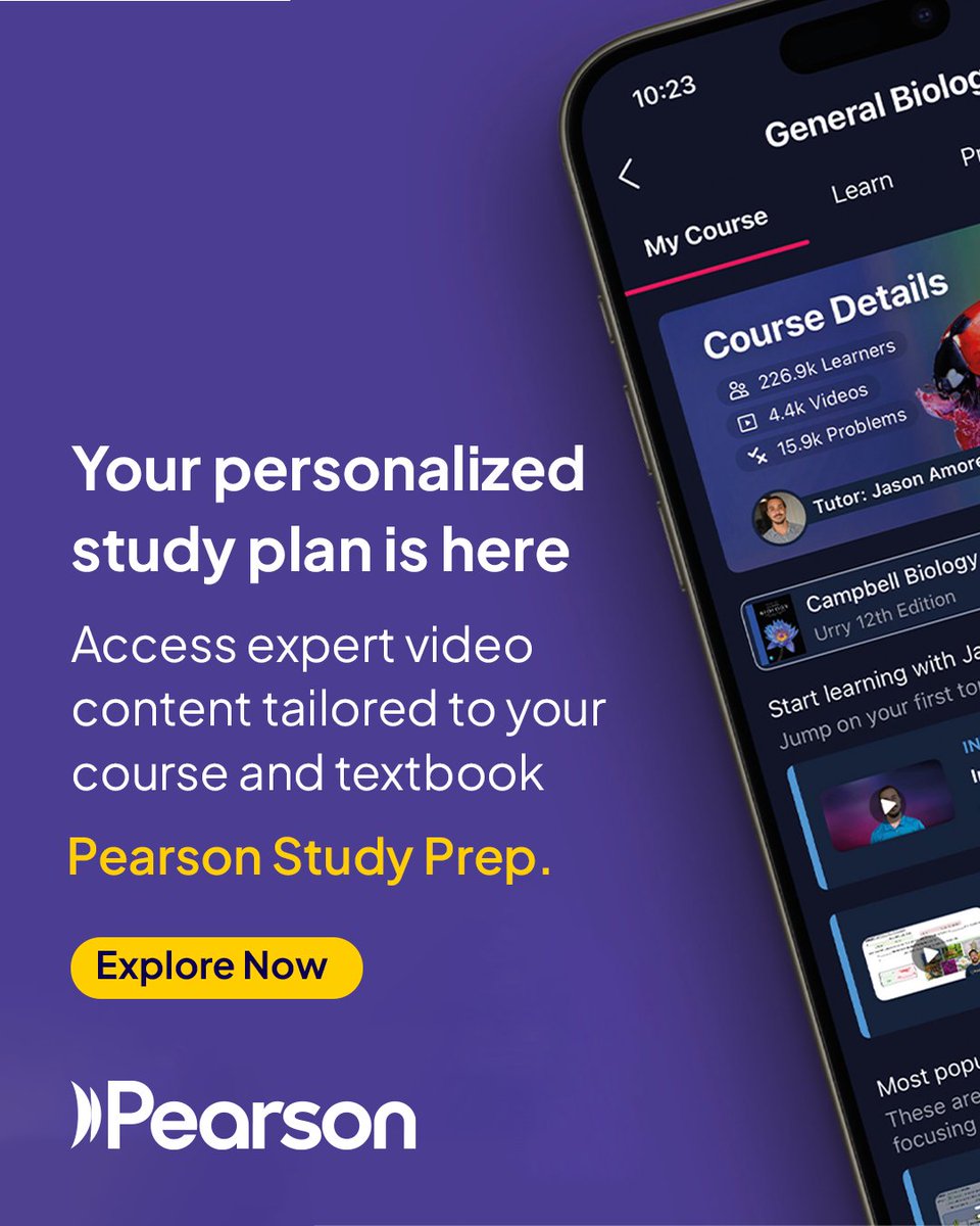 PearsonIN's tweet image. Pearson Study Prep creates a personalised study plan just for you—combining practice questions, AI-powered guidance, and bite-sized videos to help you learn anytime, anywhere.
🔗 pearson.com/channels

#PearsonStudyPrep #PersonalizedLearning #EdTech