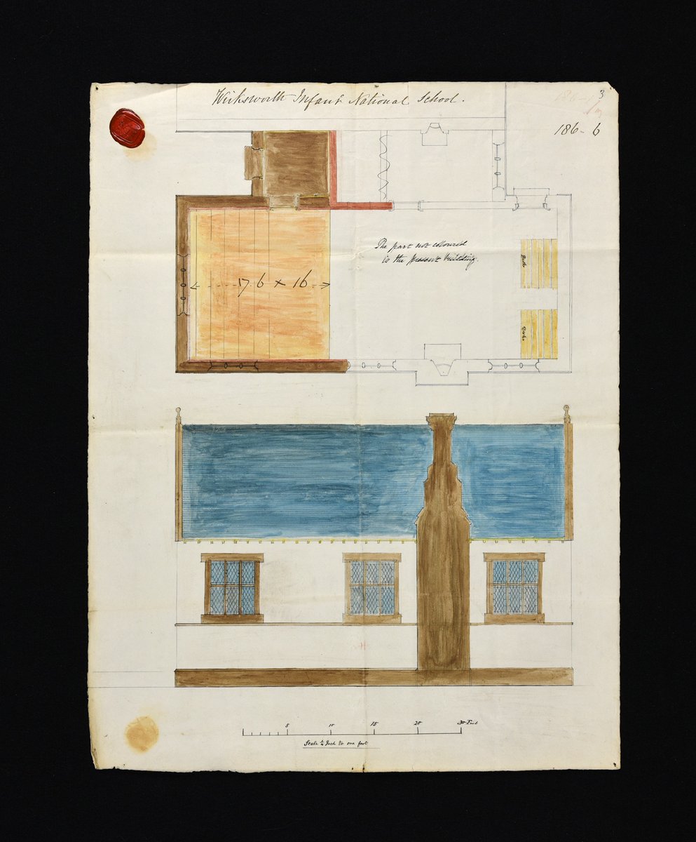 DerbyshireDRO's tweet image. Our #ArchiveOfTheWeek is a plan of an extension to Wirksworth Infant National School. Erected in 1851, fees were £4 pa for the upper room, £2 for the lower. Free places limited to 12, but trustees could admit more giving due regard to the character of the school. 

#EYAEducation