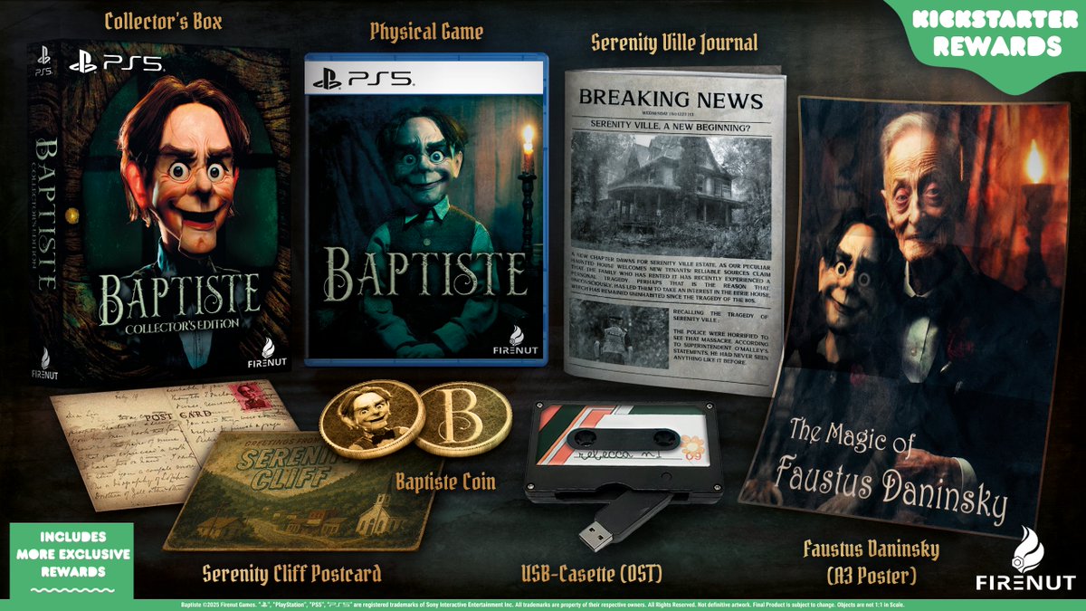 🪆 EXCLUSIVA 🪆

¡#Baptiste 😈, de <a href="/FirenutGames/">Firenut Games 🔥</a>, llegará en Formato Físico a #PS5 en edición Estándar y Coleccionista a través de #Kickstarter!

¡Adéntrate en una mansión encantada y conoce al adorable muñeco que pasará a formar parte de tus pesadillas!

👇👹