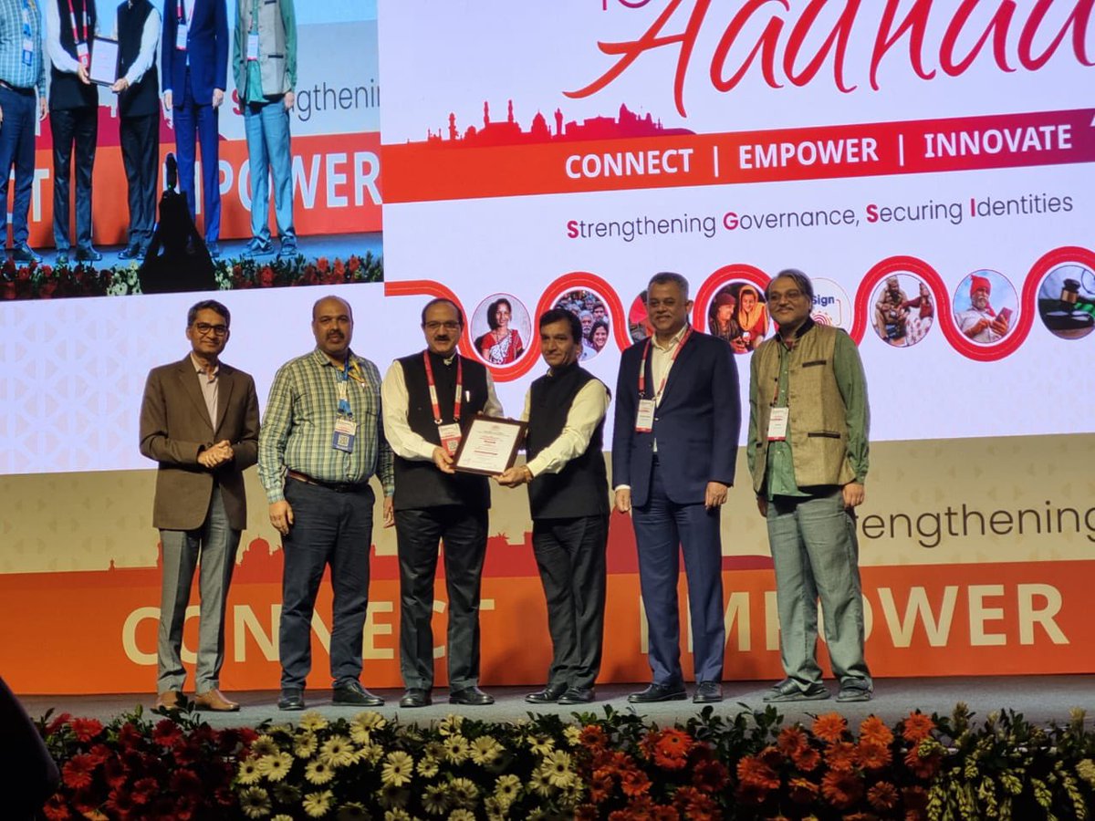 NICMeity's tweet image. NIC&apos;s #ServicePlus framework was recognized in the Technical Category at Aadhar Samwad in Hyderabad, for its outstanding contribution to digital governance. This recognition underscores the significant role of ServicePlus in enhancing efficiency &amp;amp; accessibility of Govt services.