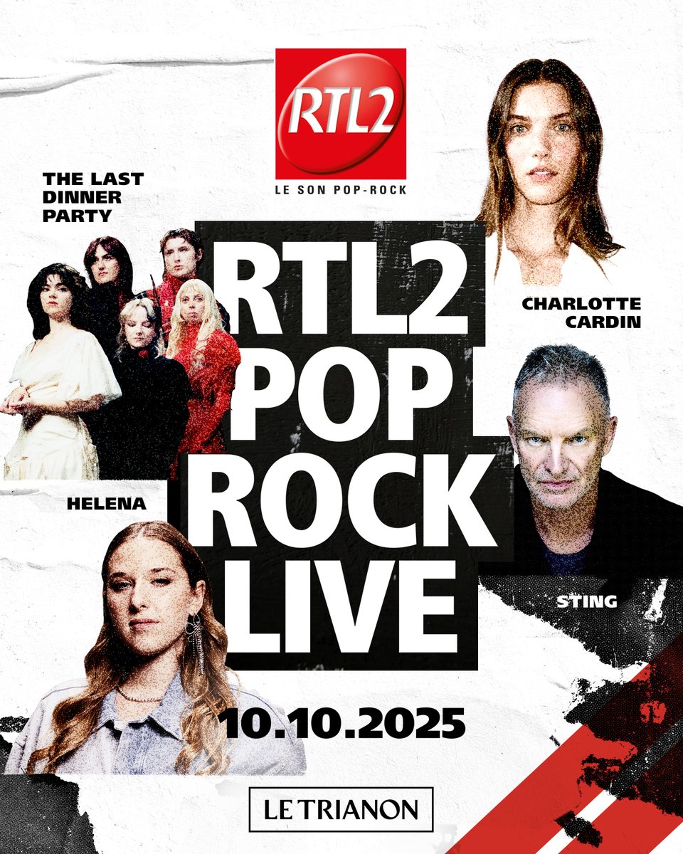 Le RTL2 Pop Rock Live au Trianon c'est bientôt ! Avec Sting, Charlotte Cardin, Helena et The Last Dinner Party 🎸

Pour suivre l'événement : 
💌 Gagnez vos invitations en envoyant un mail inscriptions@rtl2.fr
👀 Suivez l'émission en live vidéo sur rtl2.fr