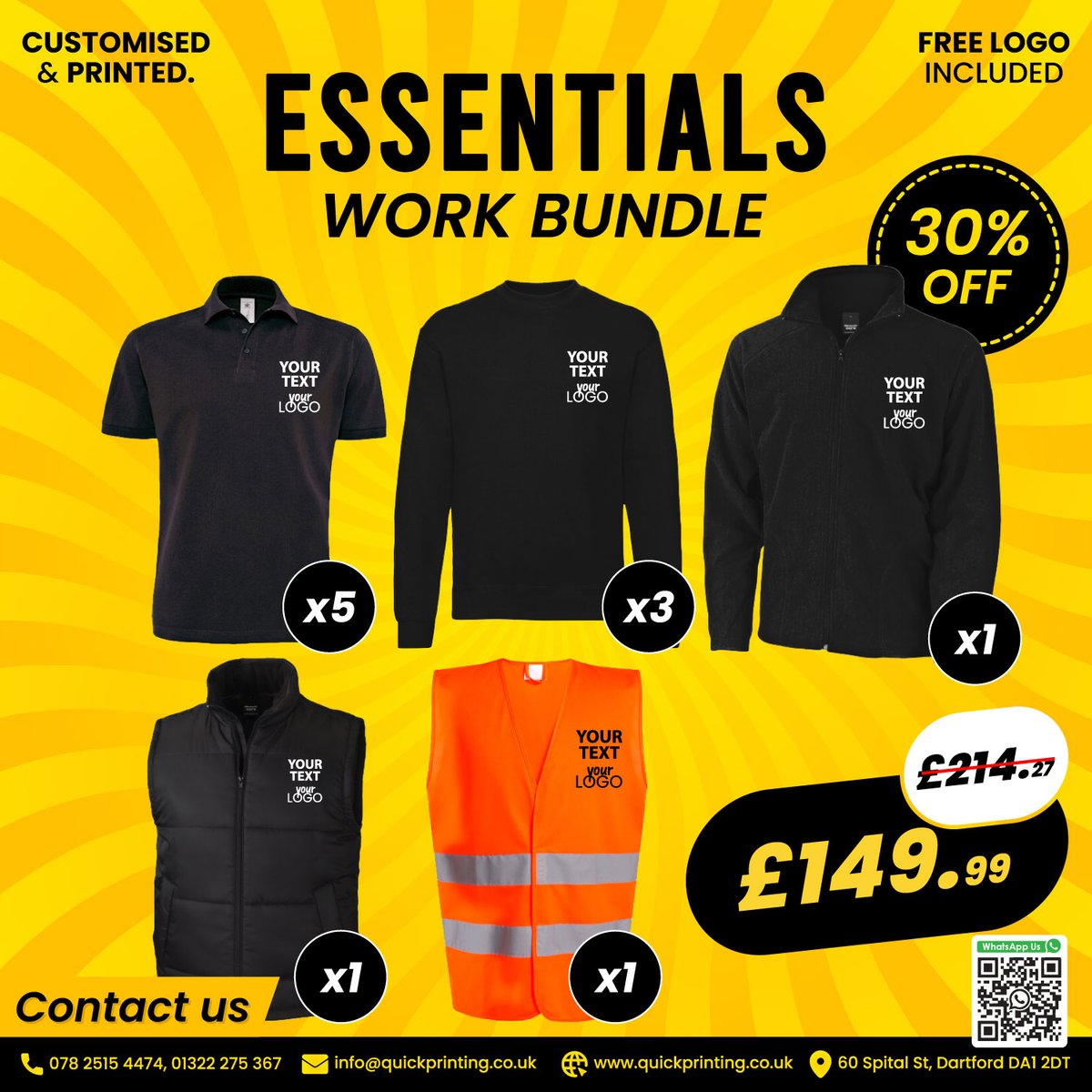 PrintingQuick's tweet photo. Essentials Work Bundle – Polo, Sweatshirt, Hoodie, Jacket &amp; Hi-Vis Vest – £149.99

𝗖𝗼𝗻𝘁𝗮𝗰𝘁 𝗨𝘀 𝗳𝗼𝗿 𝗕𝗲𝘀𝗽𝗼𝗸𝗲 𝗤𝘂𝗼𝘁𝗲𝘀:-
☎️ 078 2515 4474
📧 info@quickprinting.co.uk
🌐 https://t.co/iUIKW2PEYW
🌐 https://t.co/AChFGJgst9

#PoloShirt #Sweatshirt  #Hoodie #Jacket https://t.co/8VMjyZgNPD